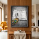 3D Open Book Digital Pencil Art Frame