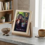 Rotating Double-Sided Wooden Photo Frame