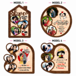 Personalized Sublimation Double Layer Wood Tile Frame (Couple Special) – Custom Printed Photo Frame - Image 3