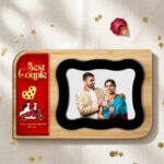 Personalized Gold Foil Tile Photo Frame (Couple Special) – Custom Printed Photo Frame