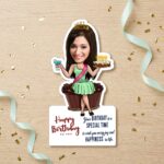 Personalized Wooden Caricature Photo Frame (Birthday Special) – Custom Printed Photo Frame
