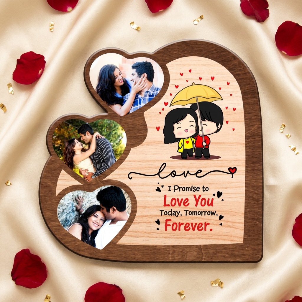 pomelli_photoshoot-1(50) Personalized Sublimation Double Layer Wood Tile Frame (Couple Special) – Custom Printed Photo Frame - Image 1