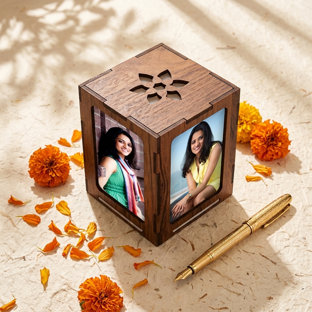 pomelli_photoshoot-1(51) Cube Flower-Cutout Rotating Photo Lamp - Image 1