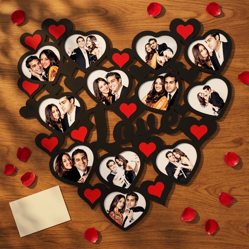 pomelli_photoshoot-1(9) Personalized Sublimation Collage Wall Frame (Couple Special) – Custom Printed Photo Frame - Image 1