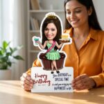 Personalized Wooden Caricature Photo Frame (Birthday Special) – Custom Printed Photo Frame - Image 2