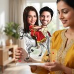 Personalized Wooden Caricature Photo Frame (Couple Special) – Custom Printed Photo Frame - Image 4