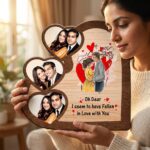 Personalized Sublimation Double Layer Wood Tile Frame (Couple Special) – Custom Printed Photo Frame - Image 5