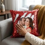 Magic Reveal Sequin Cushion "Couple in Love" Design - Image 5