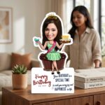 Personalized Wooden Caricature Photo Frame (Birthday Special) – Custom Printed Photo Frame - Image 4