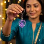 Crystal 3D Photo Engraved Keychain - Image 2