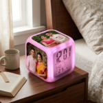 Glowing Photo Cube Alarm Clock