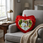 Rose Petal Heart Shape Photo Pillow - Image 3