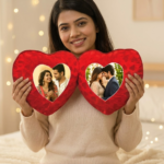 Couples Hidden Photo Heart Pillow - Image 3