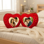 Couples Hidden Photo Heart Pillow - Image 2