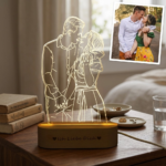 Personalized Line Art LED Table Lamp - Image 3